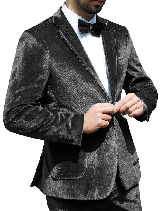Sleek Gentlemen's Two-Piece Tuxedo - Slim Fit Blazer & Pants