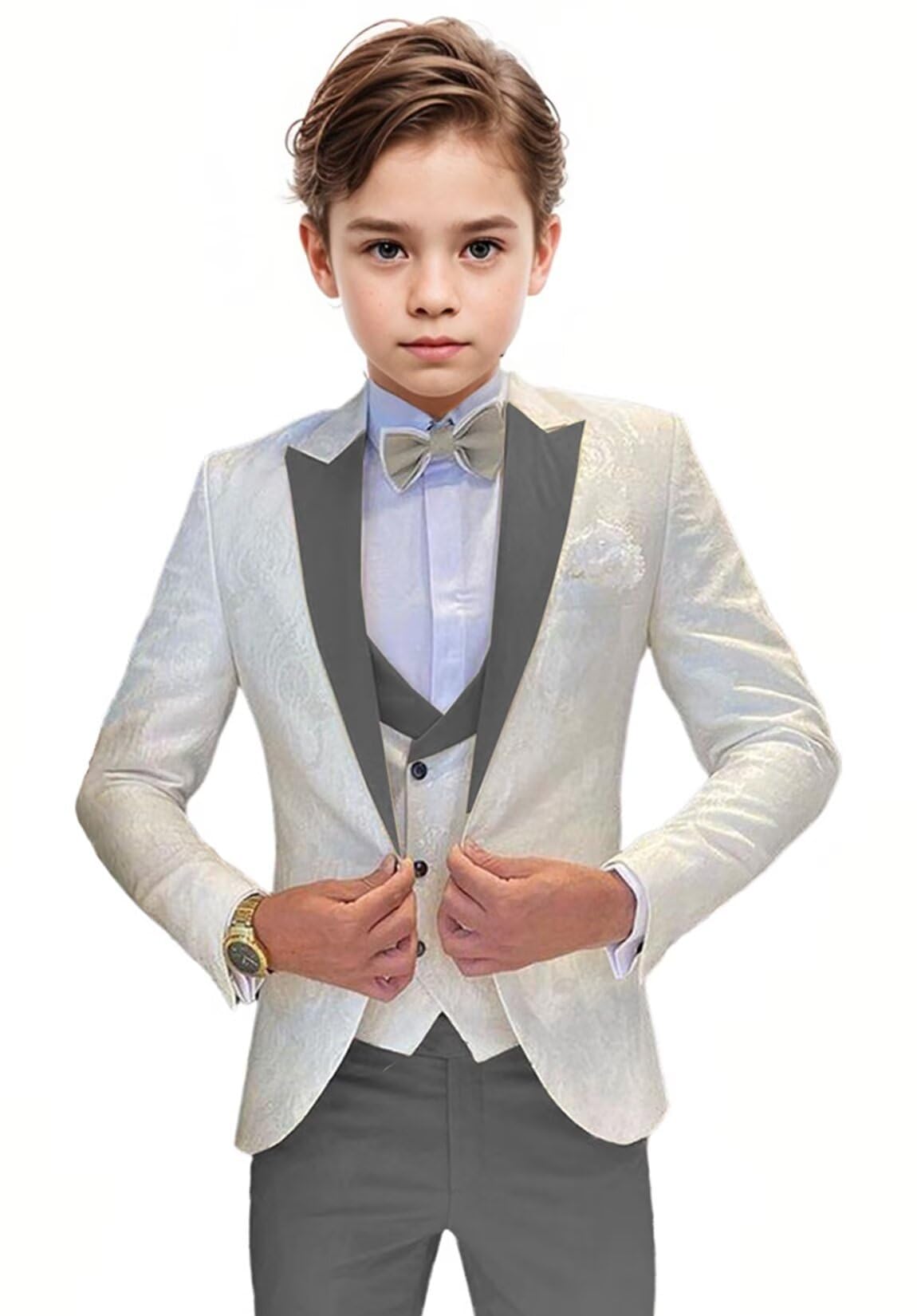 Boys' Grey 3-Piece Formal Suit Set - Size 16