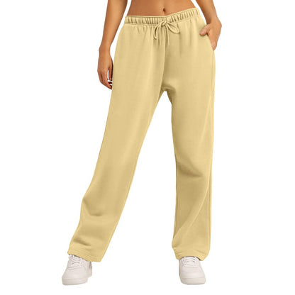 Women's Wide Leg Fleece Joggers with Pockets