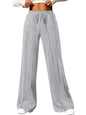 ANRABESS Women High Waist Wide Straight Leg Sweatpants Casual 2024 Joggers Sweat Lounge Pants with Pockets Grey Small