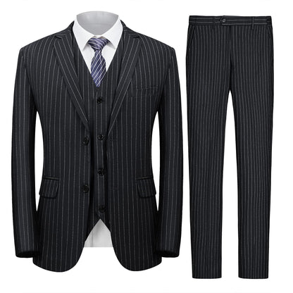 MAGE MALE Slim 3-Piece Pinstripe Suit