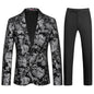 Men's Silver Slim Fit 2-Piece Tuxedo