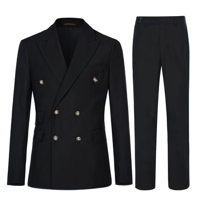 Men's Slim Fit Double Breasted Suit Set