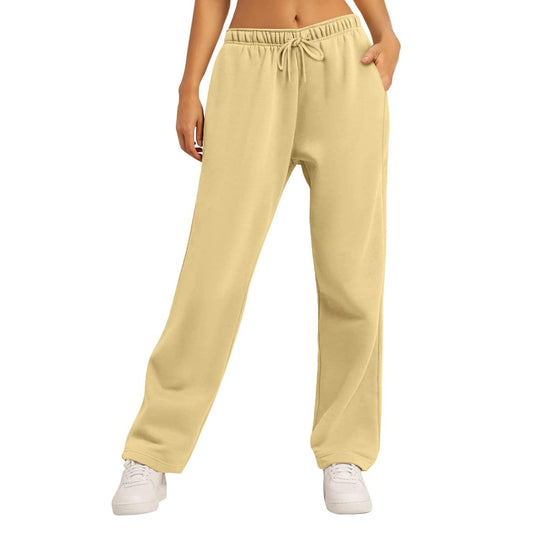 Women's Wide Leg Fleece Joggers with Pockets