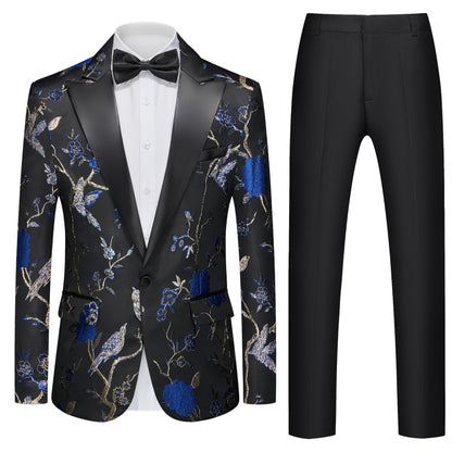 Men’s 2-Piece Floral Wedding Tuxedo Suit