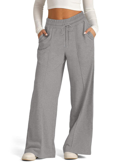 Women's High-Waist Wide-Leg Sweatpants with Pockets