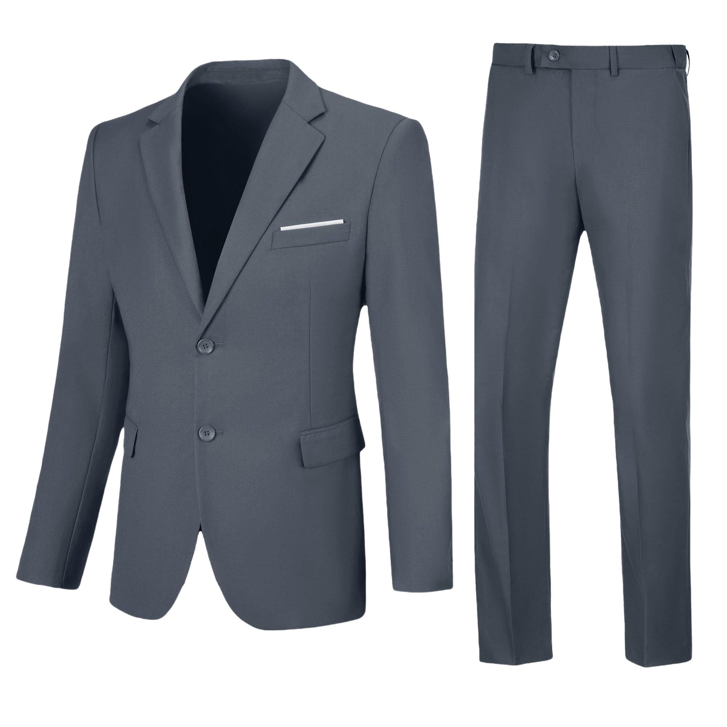 Men's Grey Slim-Fit Tuxedo 2-Piece Notch Lapel