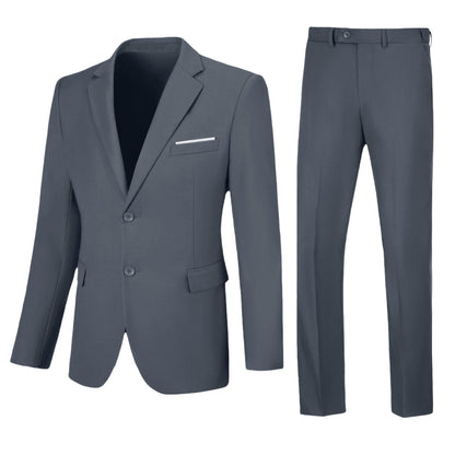 Men's Grey Slim-Fit Tuxedo 2-Piece Notch Lapel
