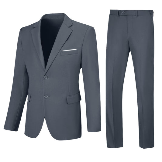 Men's Grey Slim-Fit Tuxedo 2-Piece Notch Lapel