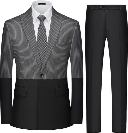 MAGE MALE Slim Pinstripe 2-Piece Tuxedo Suit