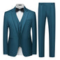 MAGE MALE 3-Piece Teal Slim Fit Suit Set