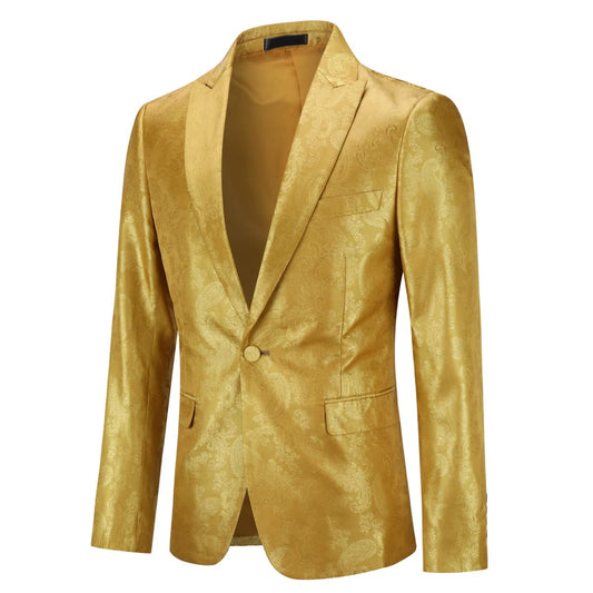 Cloudstyle Golden Paisley Slim Blazer