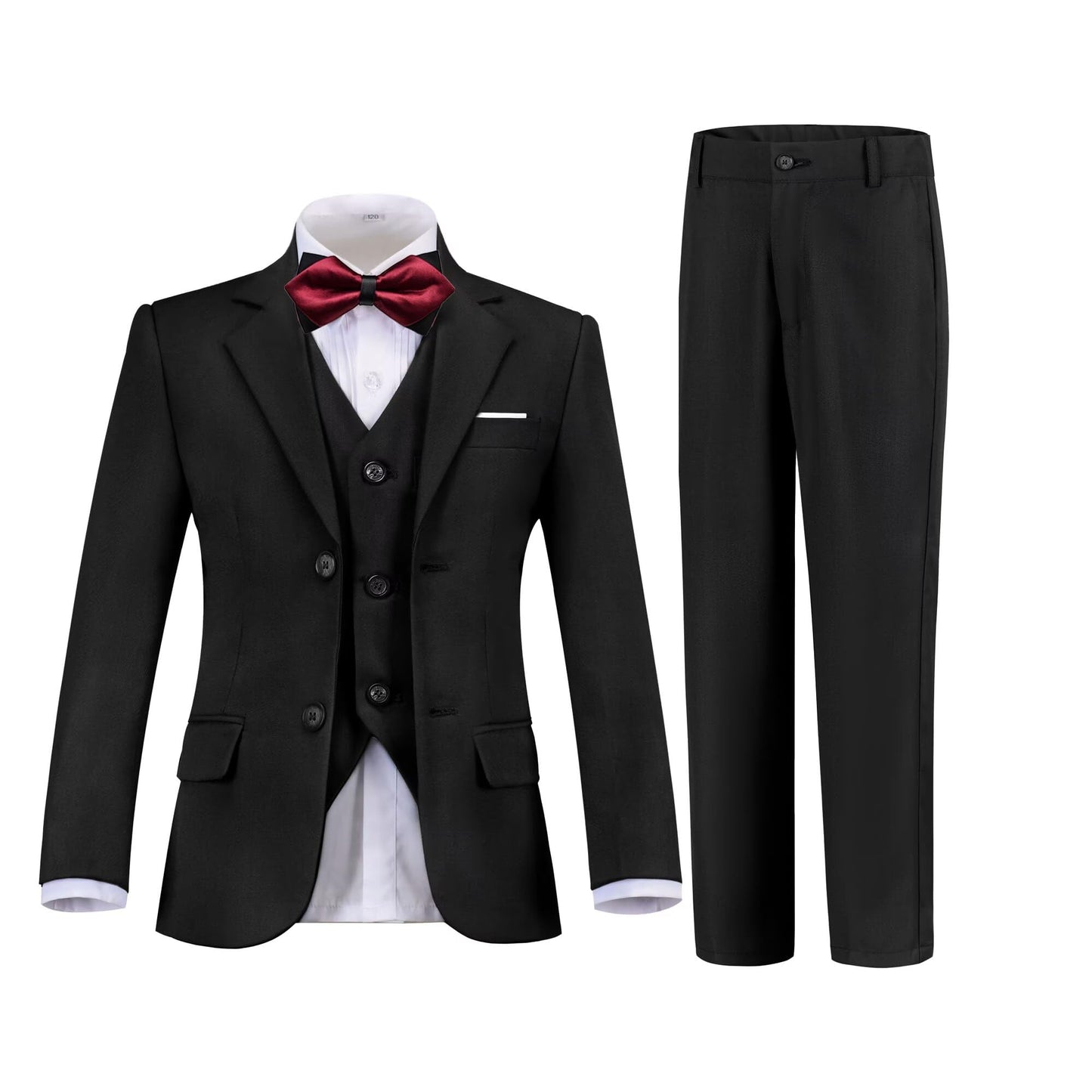 Boys Suit Formal Dress Clothes Black Suit for Boy Slim Fit Toddler Tuxedo for Wedding Ring Bearer Outfit Back to School Kids Suits Size 7