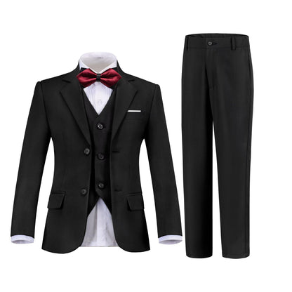 Boys Suit Formal Dress Clothes Black Suit for Boy Slim Fit Toddler Tuxedo for Wedding Ring Bearer Outfit Back to School Kids Suits Size 7