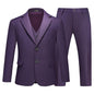 Boys Suits Purple Slim Fit Tuxedo 3 Piece Set with Blazer Jacket Dressing Pants Vest for Kids Wedding Prom Ring Bearer Outfit