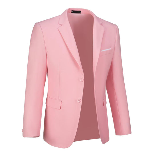 Men's Slim Fit Blazer in Solid Pink
