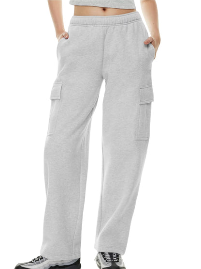 ABOCIW Women's High-Rise Fleece Cargo Joggers