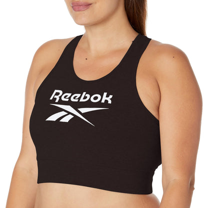 Reebok Plus Size High Neck Sports Bra 1X Black